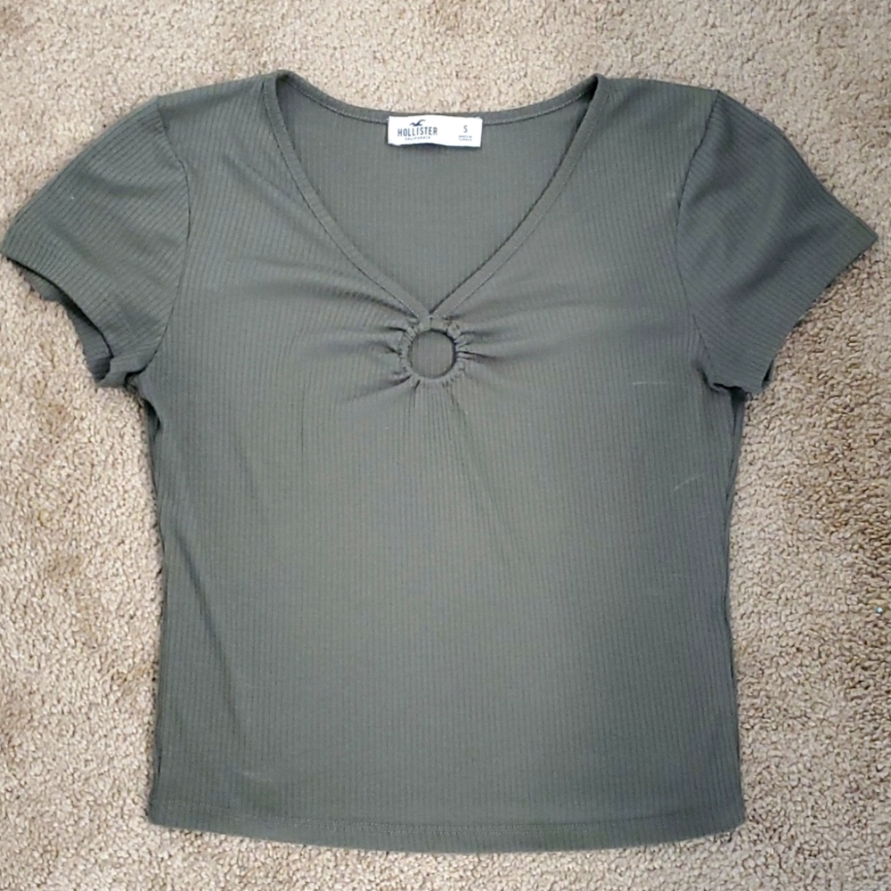 Green Hollister crop top
